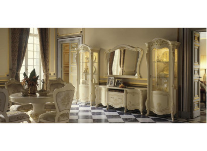 Juego de muebles de salón de 4 piezas. Pared de salón de madera 2x vitrina conjunto completo de sala.