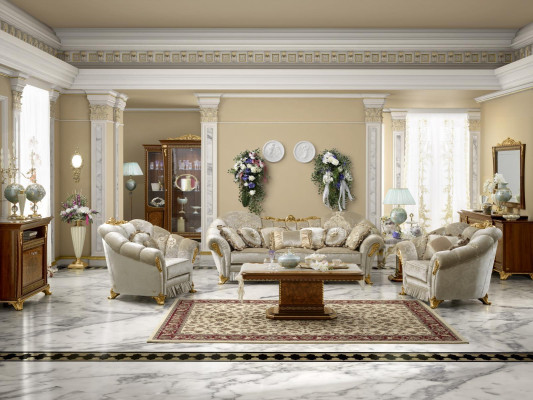 Sala de estar conjunto de sofá de tela 3+1+1 asientos sofá asiento acolchado Italia