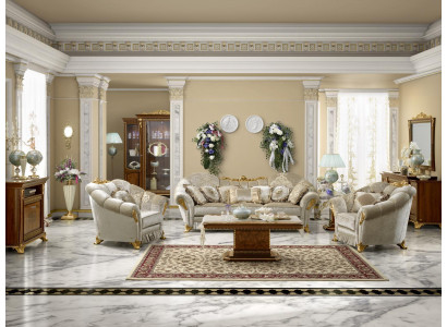 Sala de estar conjunto de sofá de tela 3+1+1 asientos sofá asiento acolchado Italia