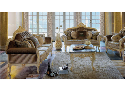 Sofá sofá terciopelo acolchado asiento 3+2 plazas juego de salón diseño madera sofás italiano