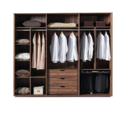 Armario de seis puertas de madera para dormitorio xxl.