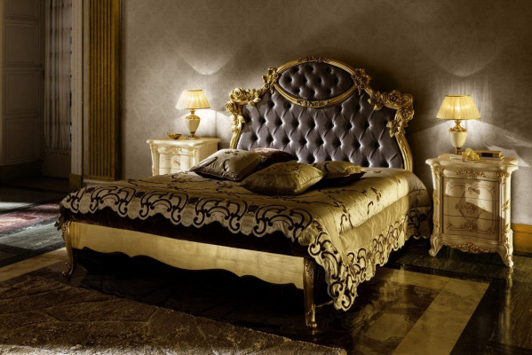 Conjunto de dormitorio cama diseño muebles clásicos de lujo nueva cama 2x mesa de noche 3 piezas.
