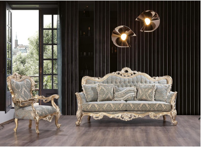 Conjunto de sofás clásicos de lujo, sillones, conjunto de sala de estar de 3+1 asientos Chesterfield.