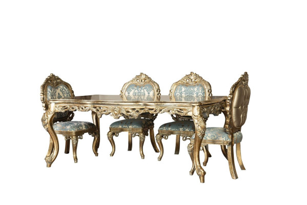Sillas doradas Comedor Grupo de sillas Juego de sillas 4x Acolchado Acolchado
