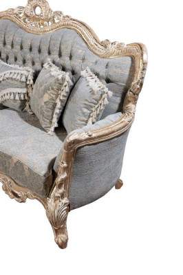 Chesterfield Sofá de 3 plazas Diseñador Lujo Sofás Tapicería Telas Couchen