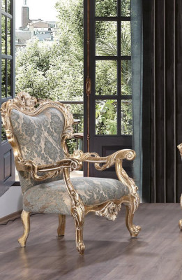 Sillón Sillón de orejas Silla Chesterfield Asiento Acolchado Sofá Salón madera Lujo Nuevo