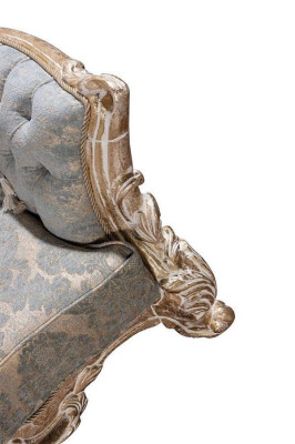 Sillón Sillón de orejas Silla Chesterfield Asiento Acolchado Sofá Salón madera Lujo Nuevo