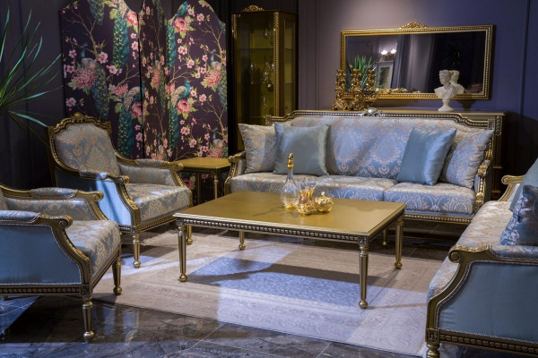 Sofá de una plaza de lujo tapizado diseñado en textil estilo Art déco.