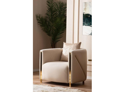 Sillón Tapizado Asiento Diseño Sofá Sillón Relax Salón Tela Lujo Sala de Estar