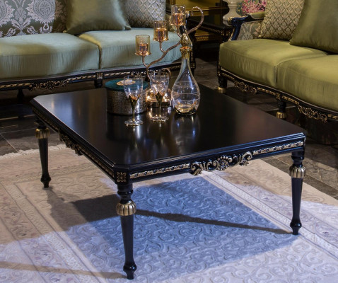 Mesa de centro negra Mesa de centro Sala de estar Mesa de madera Mesa auxiliar Nuevo