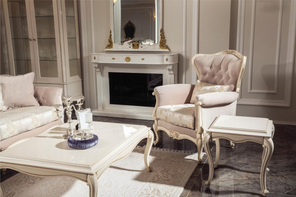 Sillón de orejas de lujo 1 plaza Tapizado Asiento Clásico