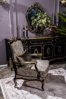 Butaca tapizada Diseñador Textil 1 plaza Muebles Barrocos.