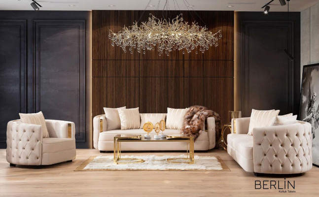 Sillón de lujo para sala de estar Diseño moderno individual Chesterfield Mueble italiano