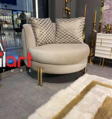 Sillón Asiento Asientos Diseño Sala de estar Tapizado Madera Tapizado Moderno Lujo Beige