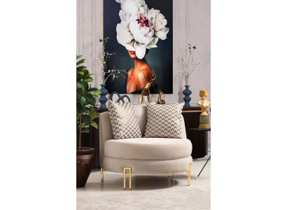 Sillón Tapizado Asiento Diseño Sofá Sillón Relax Tela Salón Lujo Sala de estar