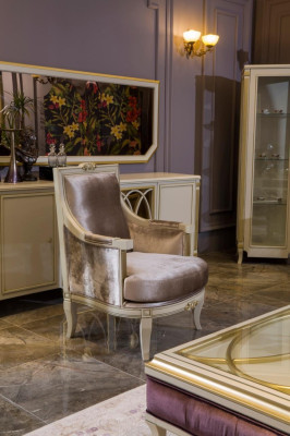 Sillón Art déco Relax Tela Lounge Asiento de tela de lujo Asiento de poliéster
