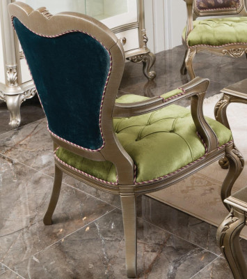 Sillón 1 plaza Verde Sala de estar Elegante Mueble Lujo Chesterfield Nuevo