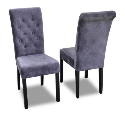 Sofá Chesterfield azul con 8 sillas, sillas de diseño, muebles modernos de asiento