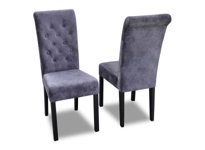 Sofá Chesterfield azul con 8 sillas, sillas de diseño, muebles modernos de asiento
