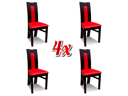 Conjunto de cojines de asiento de madera para 4 sillas de salón nuevas. Grupo de comedor de mesa y silla.