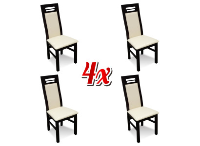 Conjunto Completo K65 de 4 sillas de diseñador para comedor, tapizadas en textil.