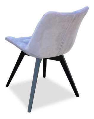 Sillas de comedor tapizadas en tela de diseño moderno de lujo en gris.