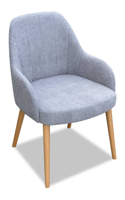 Diseño de tela de lujo Sillón con brazos Silla de comedor Marrón