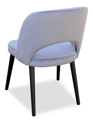 Silla de comedor tapizada de diseño de lujo con respaldo de madera para comedor, nueva.