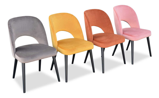 Silla de comedor tapizada de diseño de lujo con respaldo de madera para comedor, nueva.