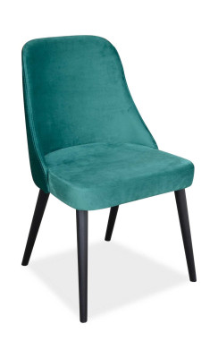 Sillas de comedor de tela, asiento acolchado de silla de madera verde, moderno y nuevo.