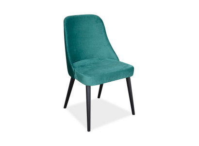 Sillas de comedor de tela, asiento acolchado de silla de madera verde, moderno y nuevo.