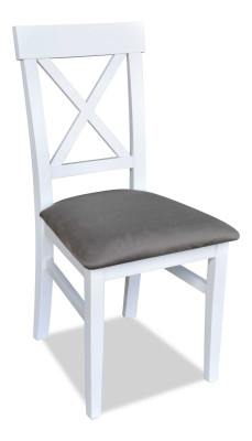 Silla clásica de madera negra con asiento acolchado de diseño textil estilo moderno nuevo.