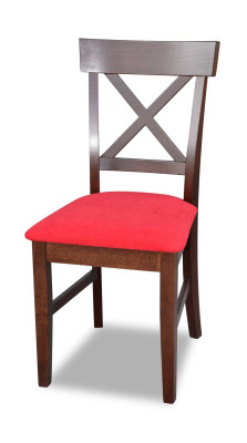Silla clásica de madera negra con asiento acolchado de diseño textil estilo moderno nuevo.