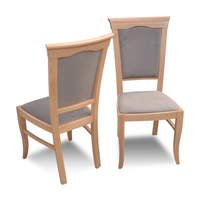 Silla de diseño de lujo tapizada Asientos de sillas de respaldo Oficina de comedor de madera maciza