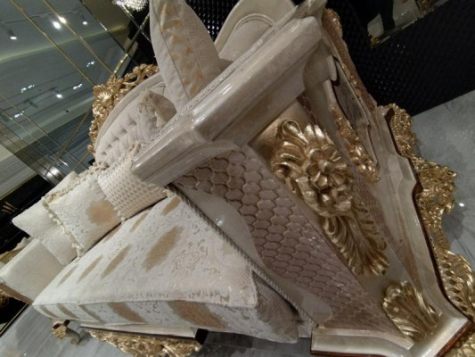 Sofá de diseño de tres plazas, sofá de tres plazas de tela Chesterfield, nuevo