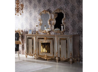 Aparador cómodas aparador muebles modernos juego de 2 piezas espejo nuevo