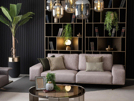 Lujo conjunto de sofás de 3+3+1 plazas, juego de muebles de sofá, cojines de asiento.