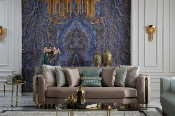 Elegante conjunto de sofás 2x Sofás Muebles de diseño clásico con reposabrazos 4+3