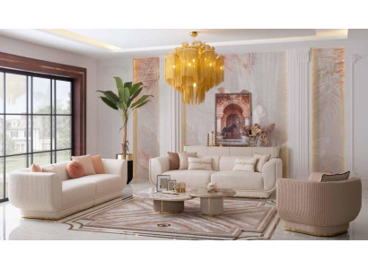 Juego de sofá 3+3+1 asiento Cojín de sofá Diseño de muebles de lujo Nuevo