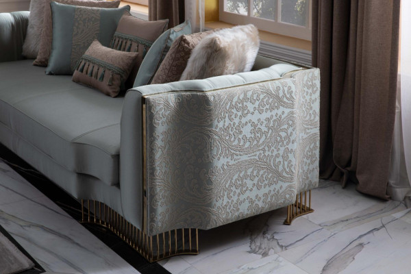 Sofá turquesa de tres plazas, sofás, muebles, sofá, elegante decoración de villas.