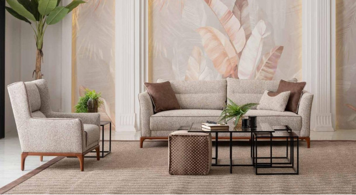 Sofá de diseño moderno 3+1 sillón conjunto de muebles de sala de estar.