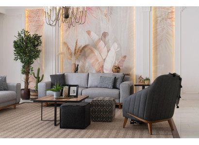 Conjunto de sofá, cojines, sofá de tres plazas, sofá 3+1, conjunto de sofá para sala de estar.