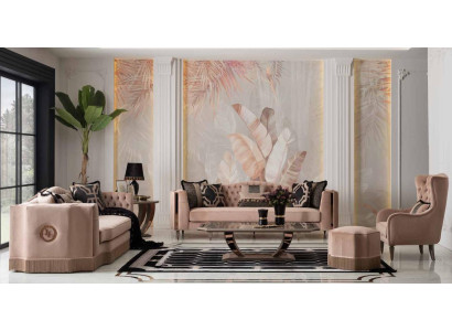 Conjunto de sofás de lujo 4+3+1 juego de sillones diseño moderno muebles Chesterfield