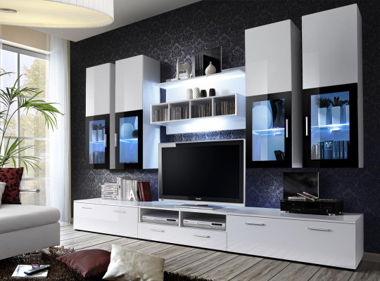Mueble de pared Diseño de armario de pared de madera moderno Conjunto