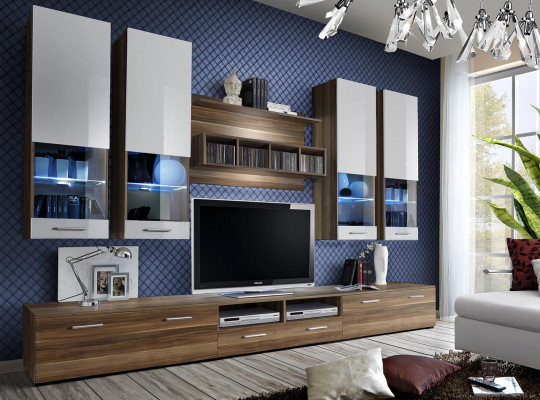Soporte de TV de lujo Salón RTV Lowboard Estante de pared de diseñador Moderno Salón