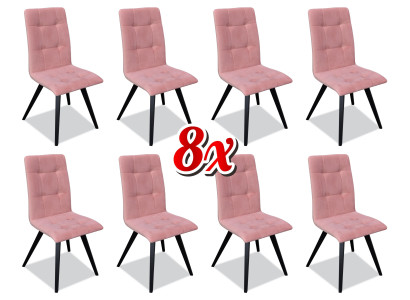 Silla 8x Silla tapizada de comedor Sala de estar Sillón de televisión Textil Asiento Juego Nuevo Club