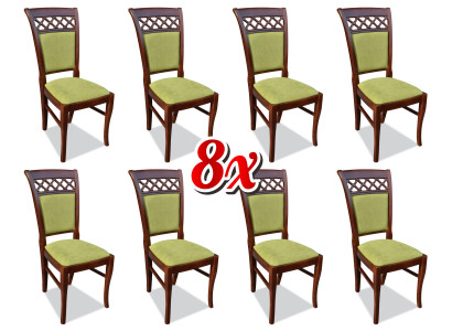Silla 8x Silla Acolchada de Comedor Lounge Tela Asiento Sillón Conjunto Nuevo Club Televisión