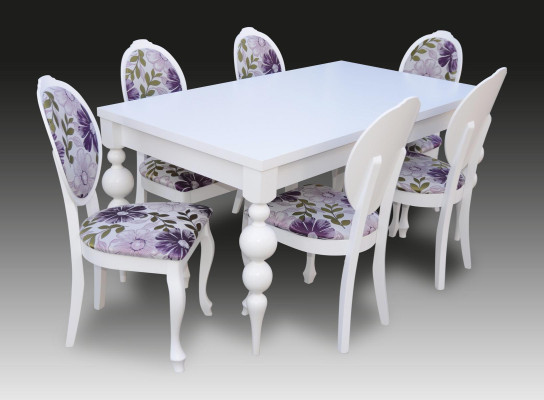 Mesa de comedor 6 sillas Juego de comedor Set de comedor Mesa clásica de 7 piezas Silla nueva
