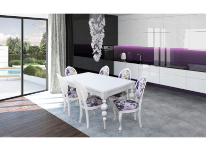 Mesa de diseñador con 6 sillas Conjunto de sillas de madera para comedor.