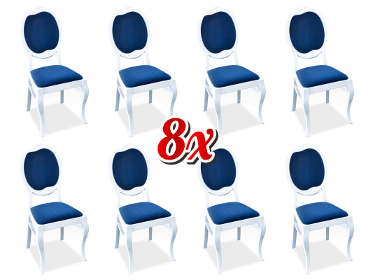 Silla reclinable Sillas tapizadas Sillas de comedor de hostelería Sala de estar Madera Textil Set de 8 sillas de diseño de tela